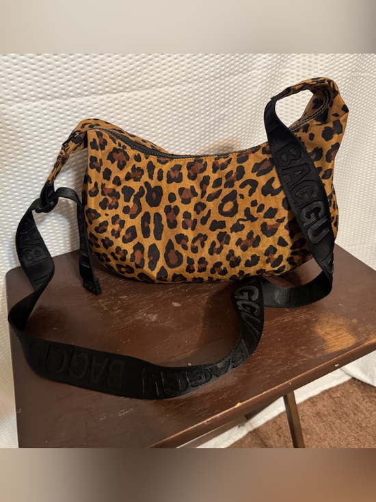 BAGGU Handbags - BAGGU Leopard-Print Crossbody in Brown and Black